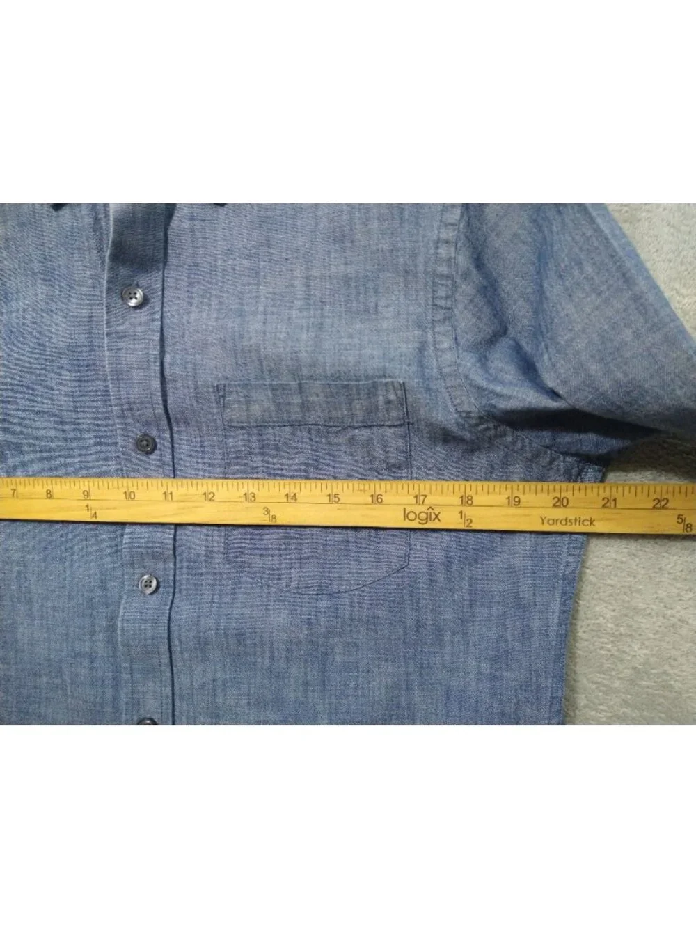 Banana Republic Shirt Mens Small Blue Chambray Slim Fit Long Sleeve Button Up